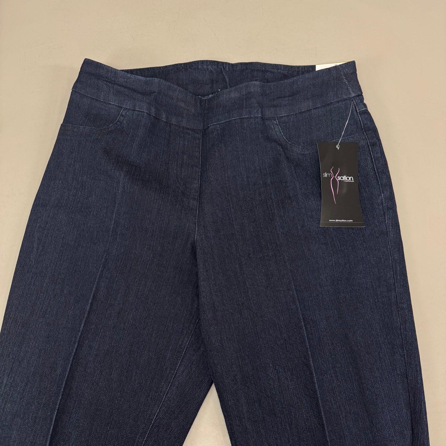 MULTIPLES Narrow Leg Pants Petite Women's Sz 14 Denim M2604P