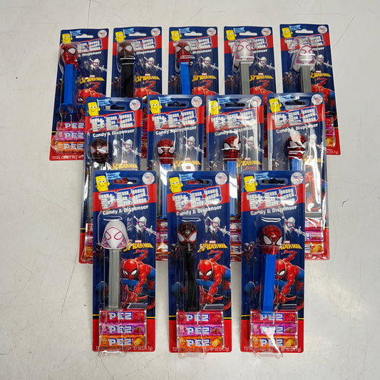 PEZ (12 PACK) Spiderman Charactors Candy Dispensers W/ Candy 079116 BB 01/31