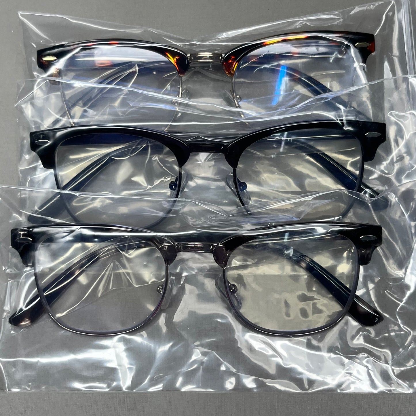 ZXYOO 3 Pack Classic Retro Reading Glasses 3.0x Magnification Strength (New)