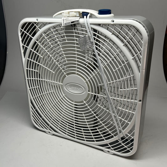 ZA@ LASKO Weather Shield Box Fan High Performance 20" Blade White (As-Is)