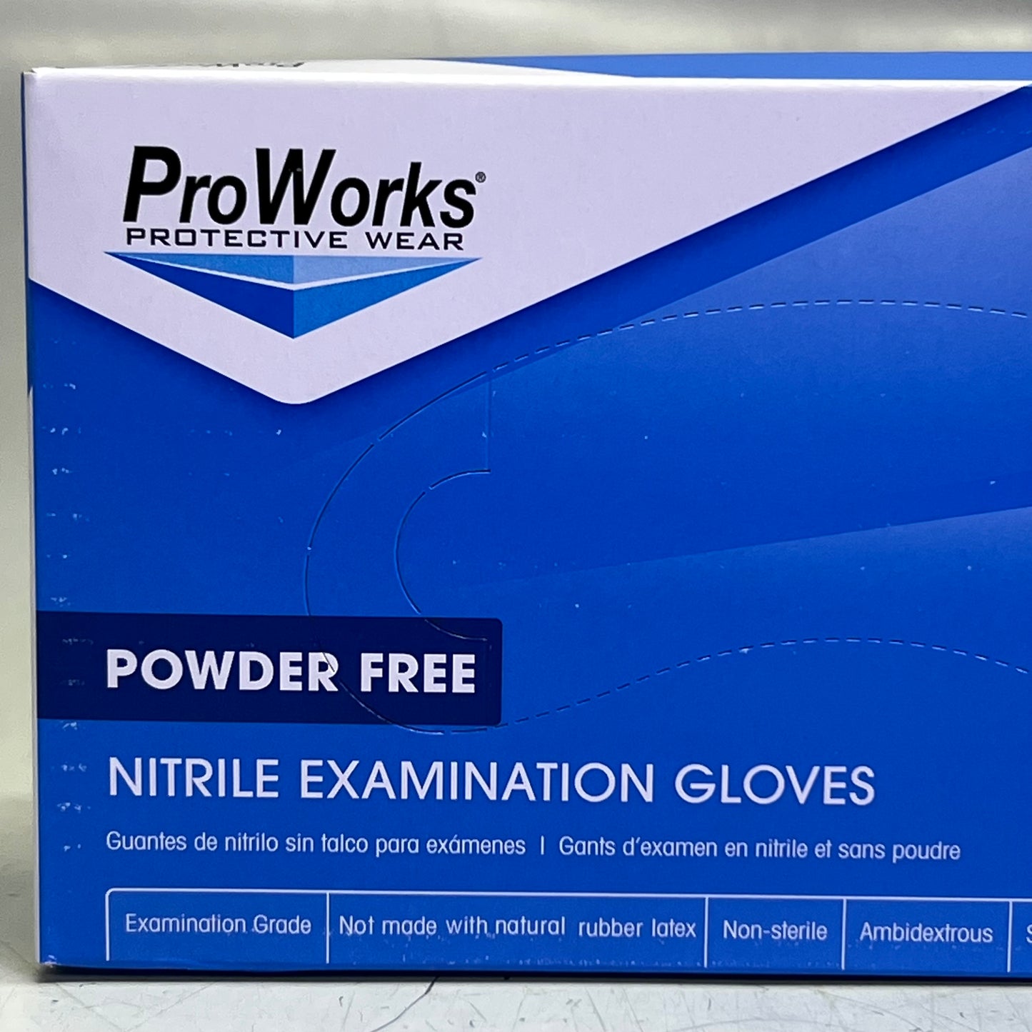 PROWORKS (100 Pack) Powder Free Nitrile Examination Gloves S Blue GL-N135FS