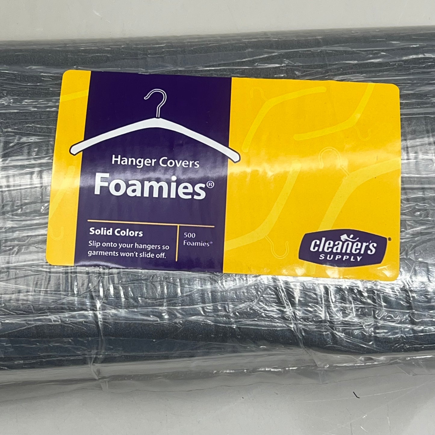 FOAMIES (500 Pack) Foam Hanger Covers Black