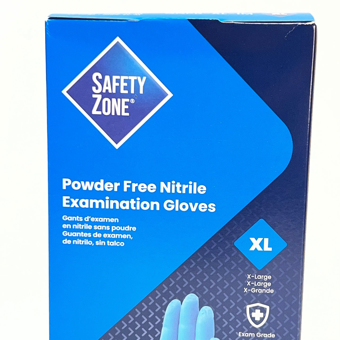 SAFETY ZONE (1000 Gloves) Powder Free Nitrile Examination Gloves Sz Extra Large - Blue