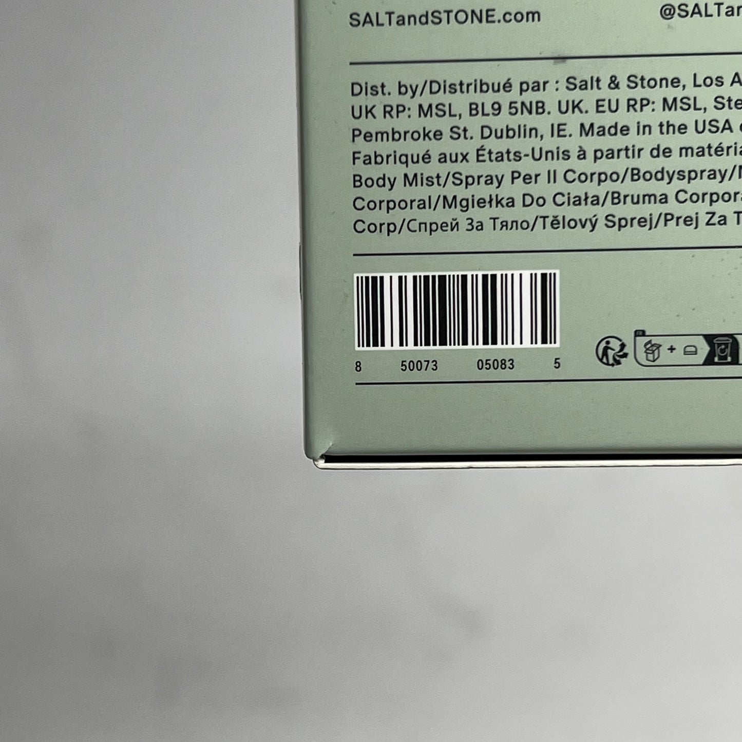 SALT & STONE Body Fragrance Mist Bergamot & Hinoki Scent 3.4 Fl Oz 10327253