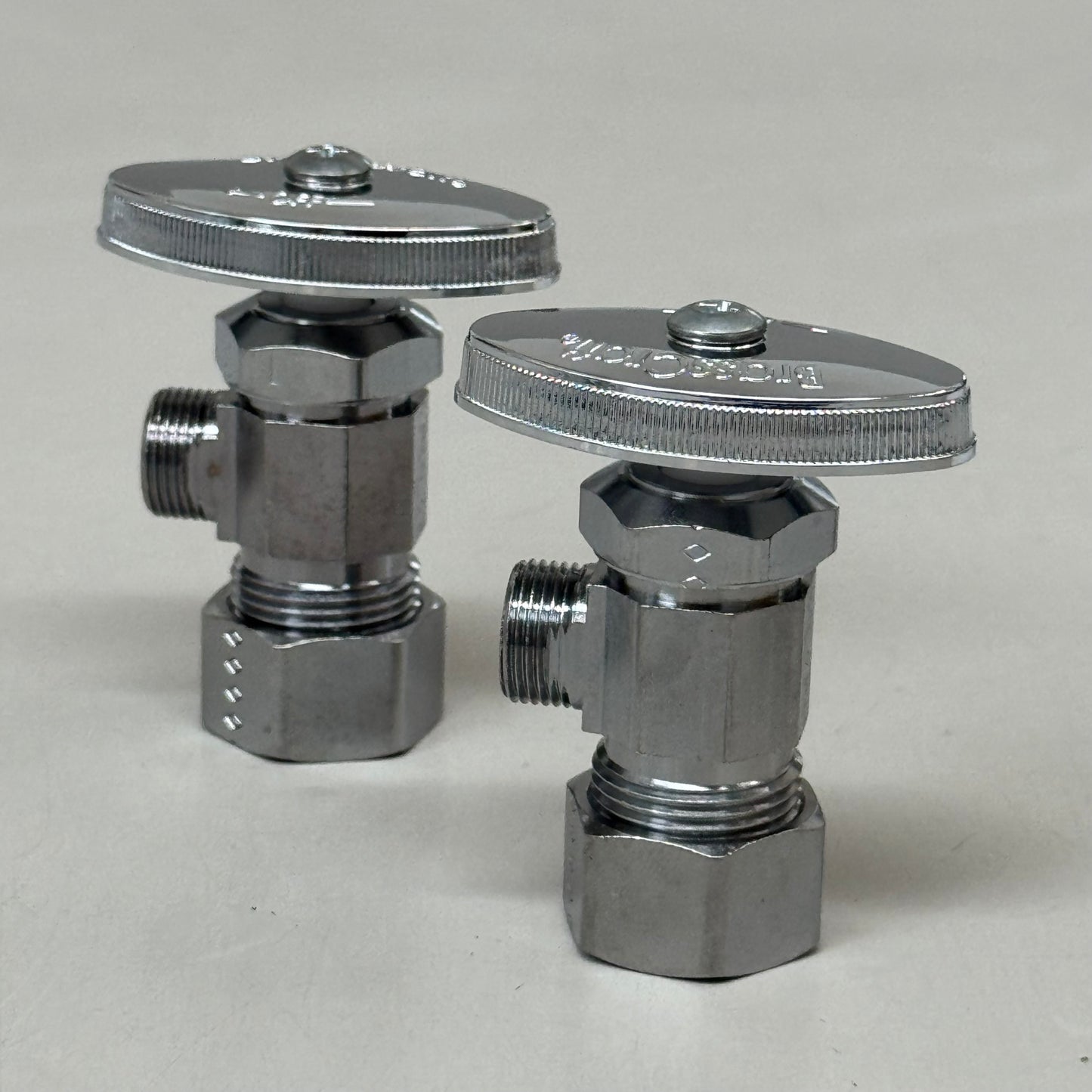 BRASSCRAFT (2 Pack) Multi-Turn Angle Valve 1/2"Nominal Compression Inlet X 3/8" Chrome Plated OCR19L1X-CB