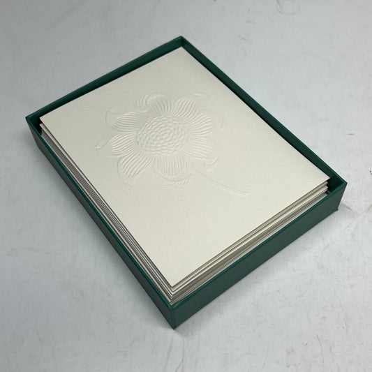 WILLIAM MORRIS (12 PACK) Embossed Notecards Floral Designs 4x6" White 0382