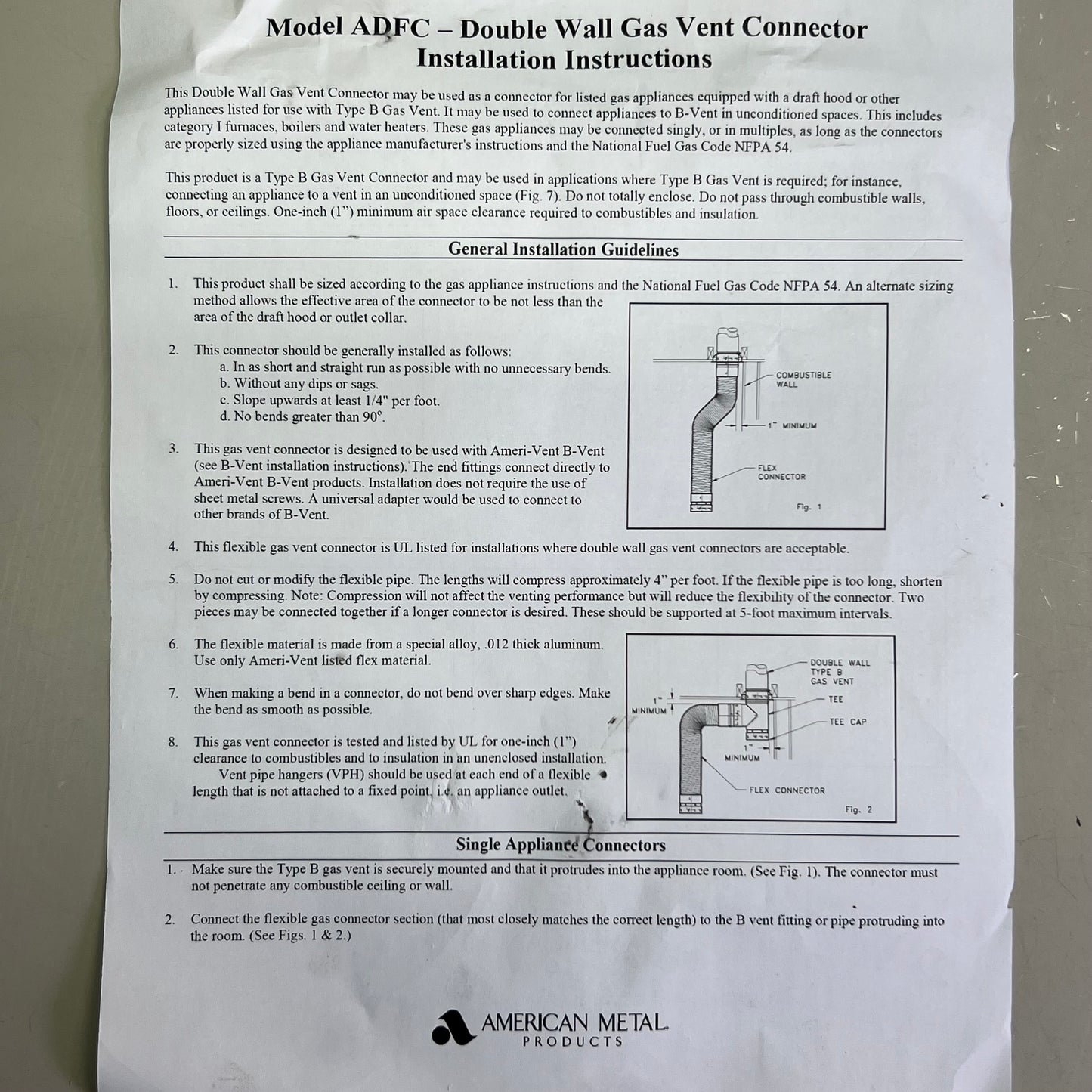 AMERIVENT (6 Pcs) Double Wall Flexible Pipe Vent Connector Sz 4” x 36”, 4ADFC3