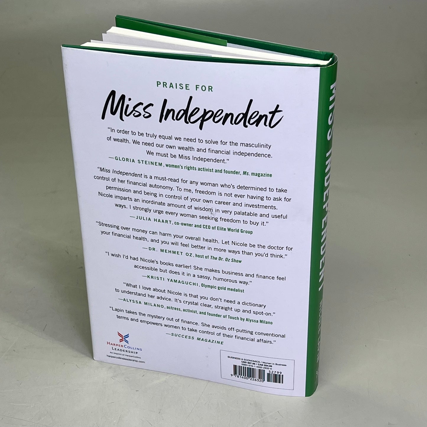 MISS INDEPENDENT A Simple 12-Step Plan For Success By Nicole Lapin Hardback Book