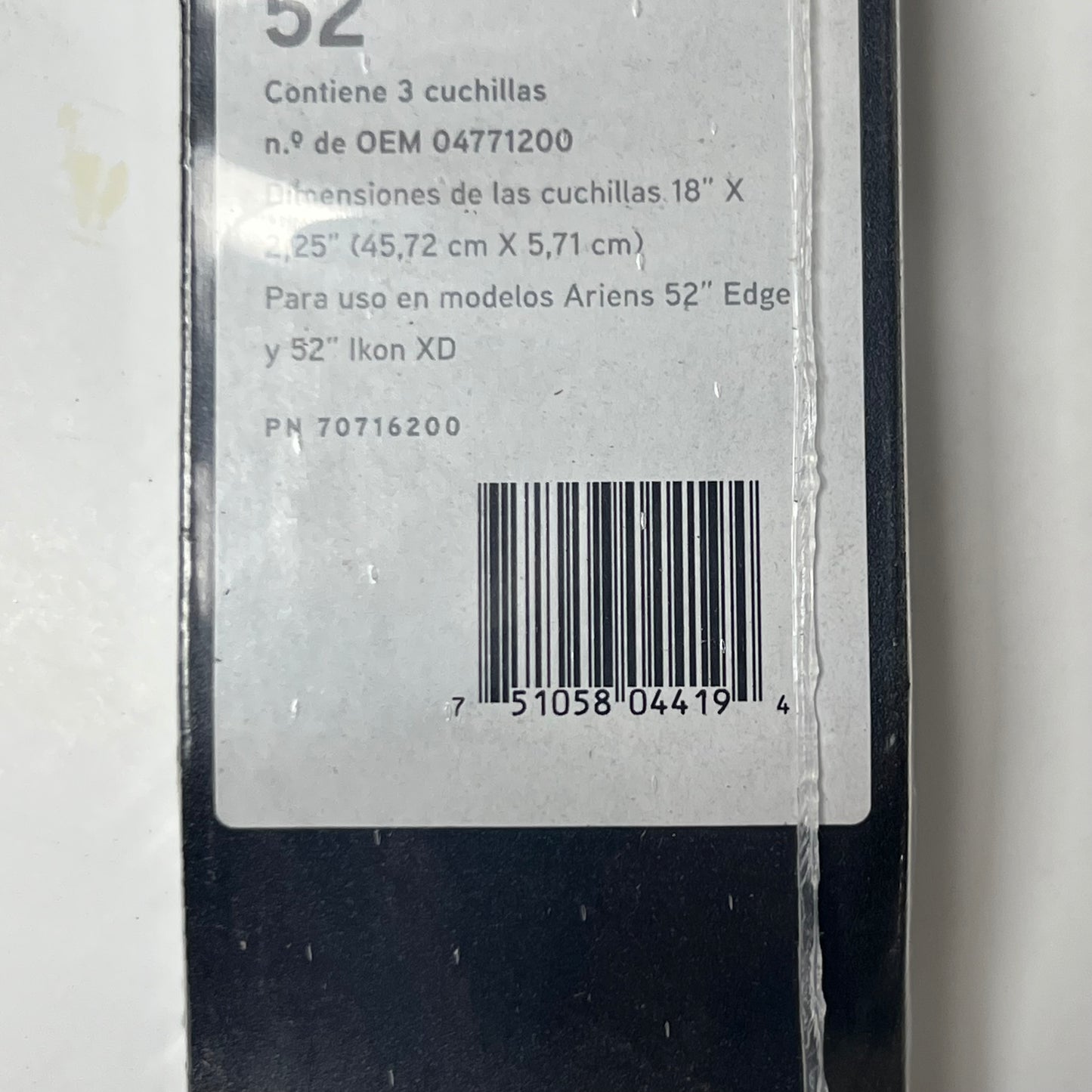 ARIENS OEM (3 PACK) 52" Mower Blade Set 04771200