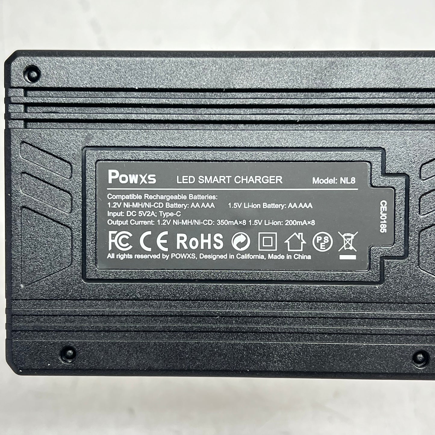 POWXS Rechargeable Lithium Aa Batteries W/ Charger Holds 8 Black X004PBPI3P