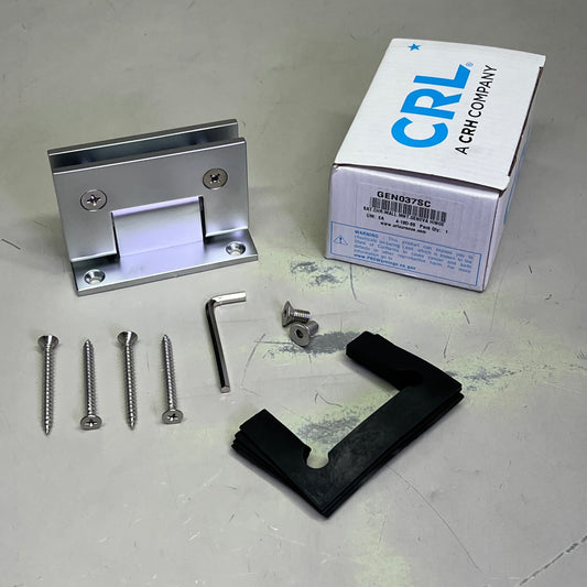 CRL Shower Pull Handle BM Series & Hinges Kit Satin Chrome BM8X8SC/GEN037SC