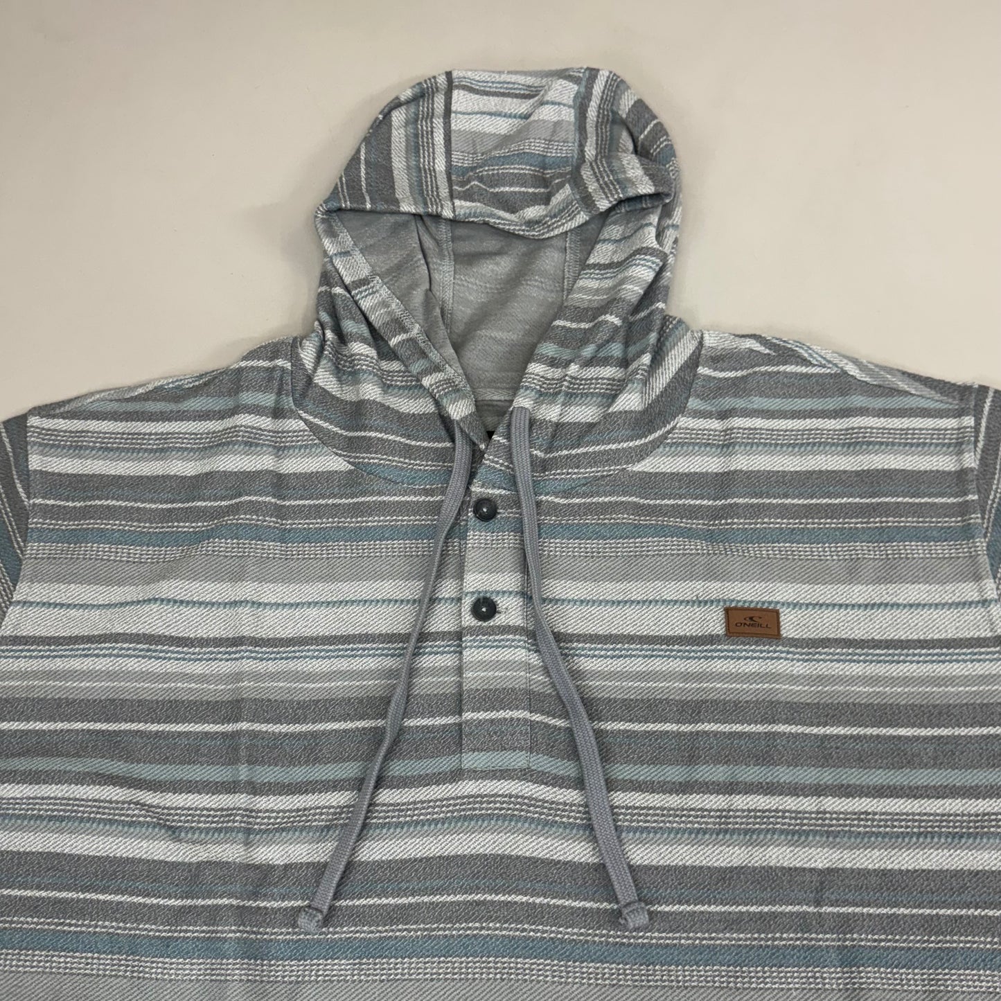O'NEILL On Bavaro Stripe Button Pullover  Men's Sz 5XL Grey 002482891