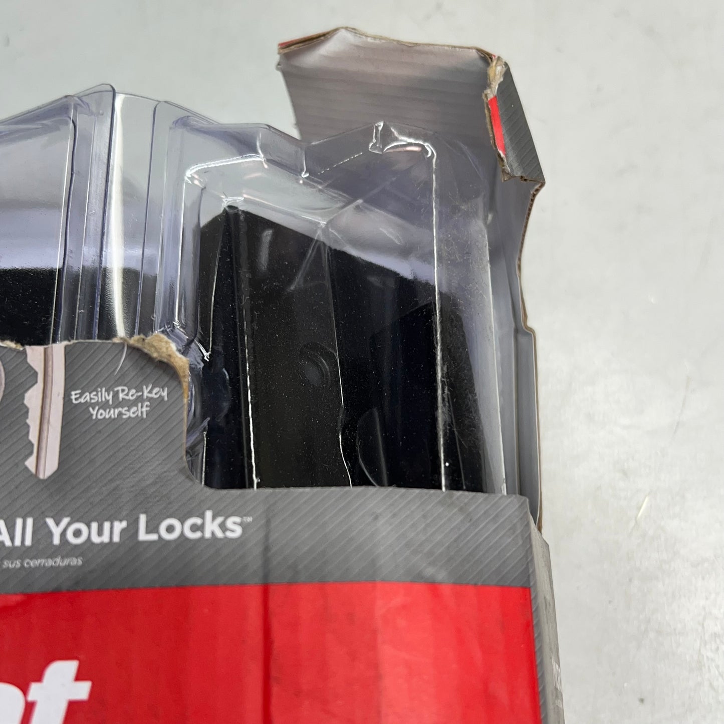 KWIKSET Halifax Double Cylinder Deadbolt & Keyed Entry Matte Black 99910-068 Damaged Package
