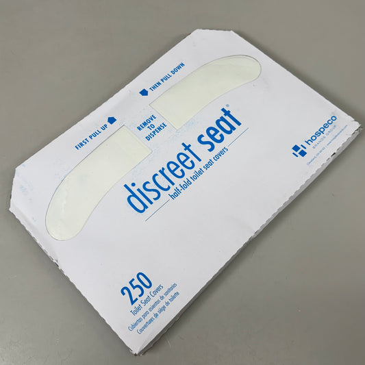 DISCREET SEAT (20 Packs of 250)DS-1000 Half-Fold Disp Toilet Seat Covers, White