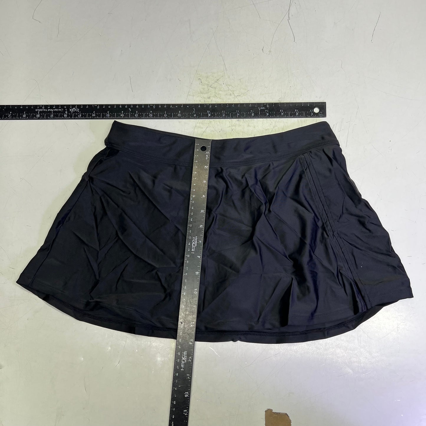 CHARMO High Waisted Swim Bottom Skirt W/ Built-in Briefs Women's Sz L Black