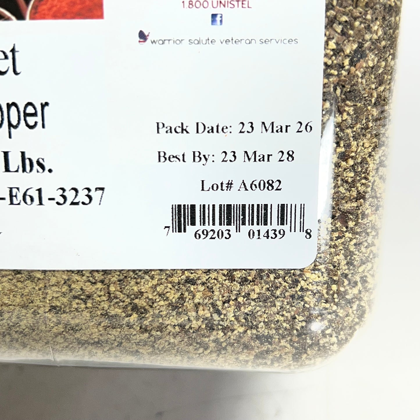 SALUTE Gourmet Black Pepper 5 Lbs BB 03/28 A6082