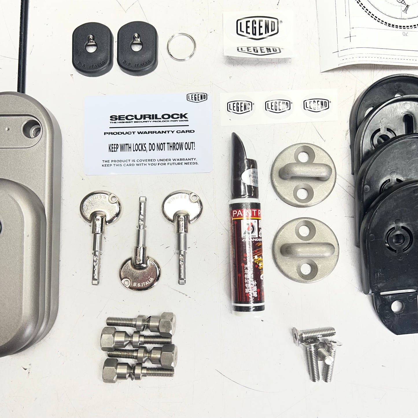 LEGEND Securilock Van Lock Slamlock Double Lock Hardened Steel Grey SL1-021-002