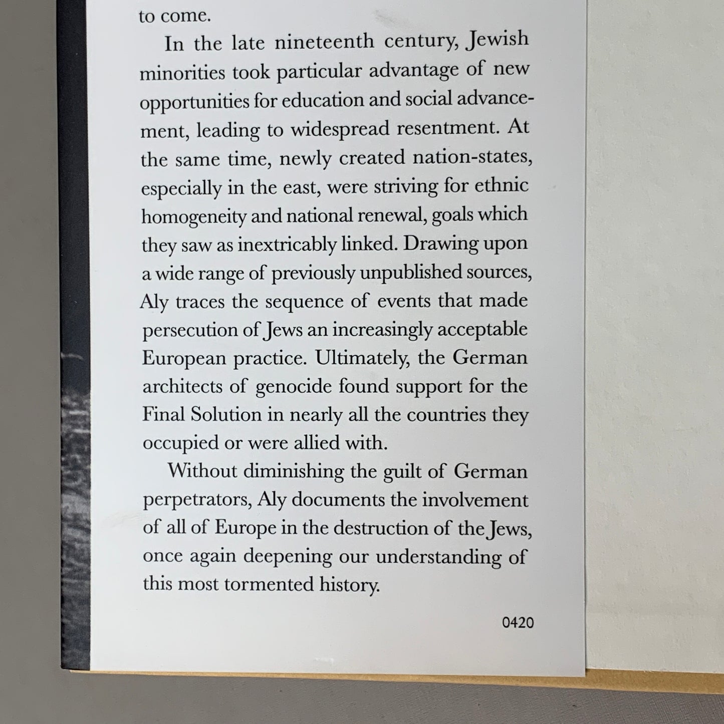 EUROPE AGAINST THE JEWS 1880-1945 by Gotz Aly Hardback (New)