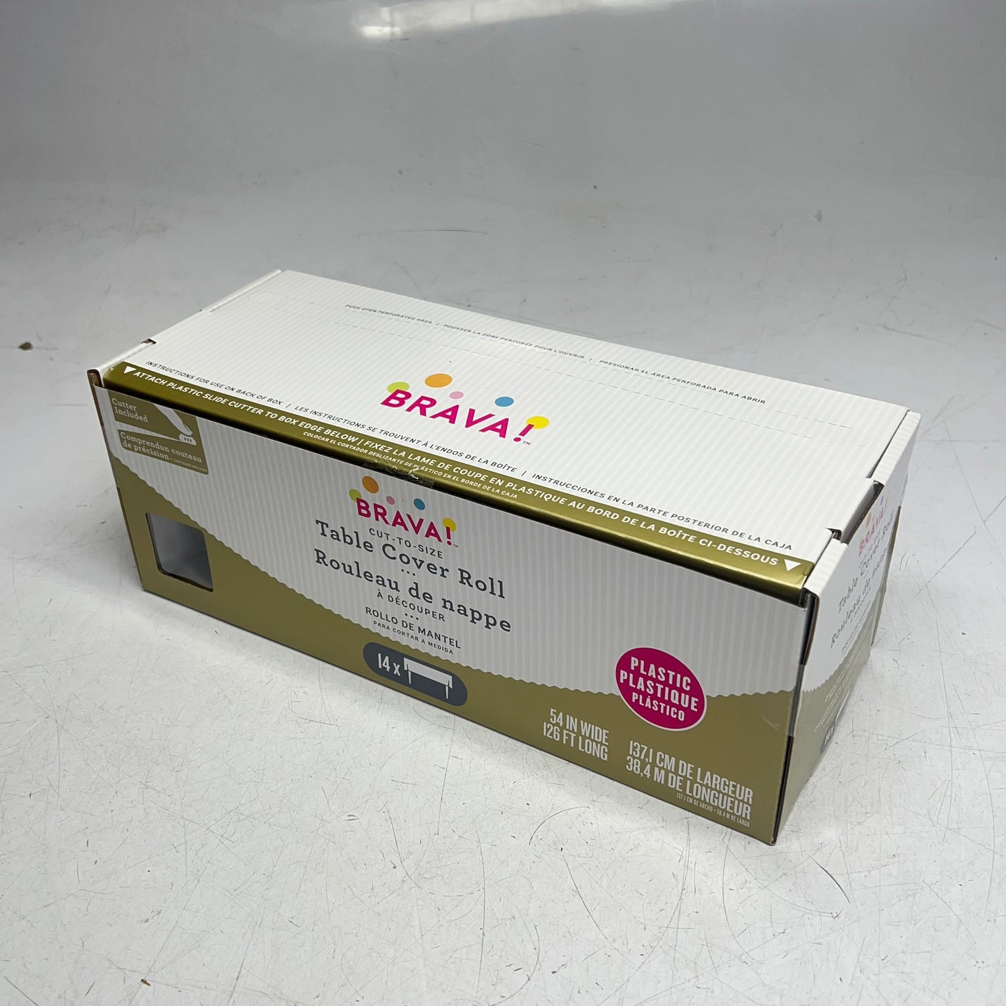 ZA@ BRAVA Cut to Size Table Cover Roll  Covers 14 Tables 54"x126' Gold 77022.19
