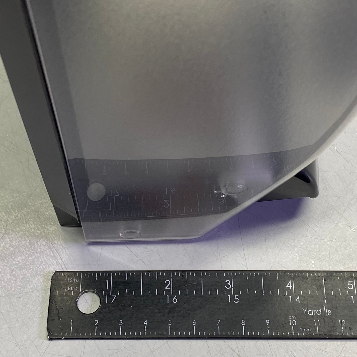 SCJ PROFESSIONAL 1 Liter Transparent Black And Chrome Soap Manual Dispenser 9"H x 5"L x 4.5"W TPB1LDSO