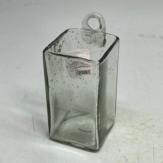 ZA@ RAZ IMPORTS Ripple Glass Wall Vase W/ Back Hoop 6"x3" Clear/Bubble 4419560