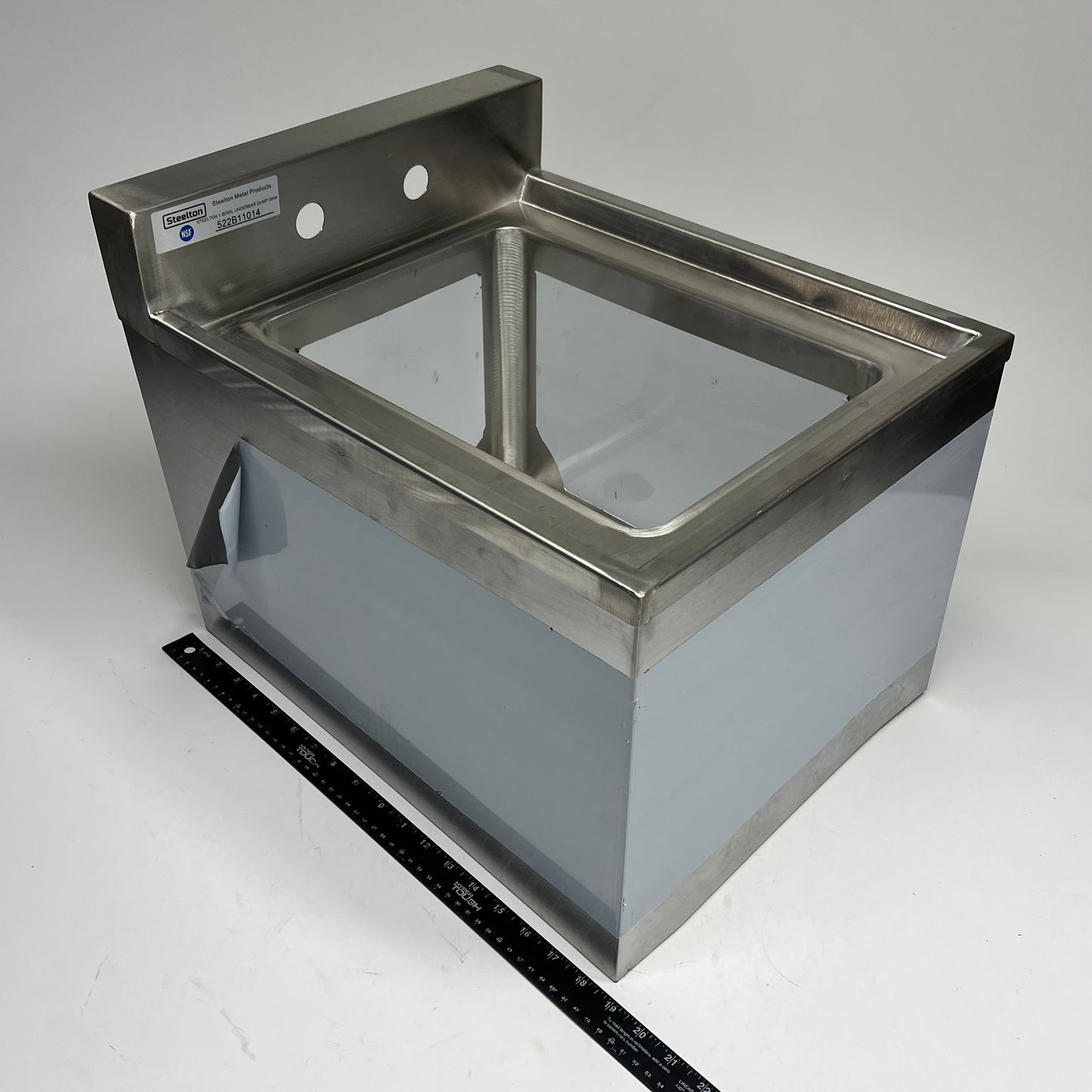 STEELTON Underbar Dump Sink 2" Drain 15"x18 3/4" 304 Stainless Steel 522B11014