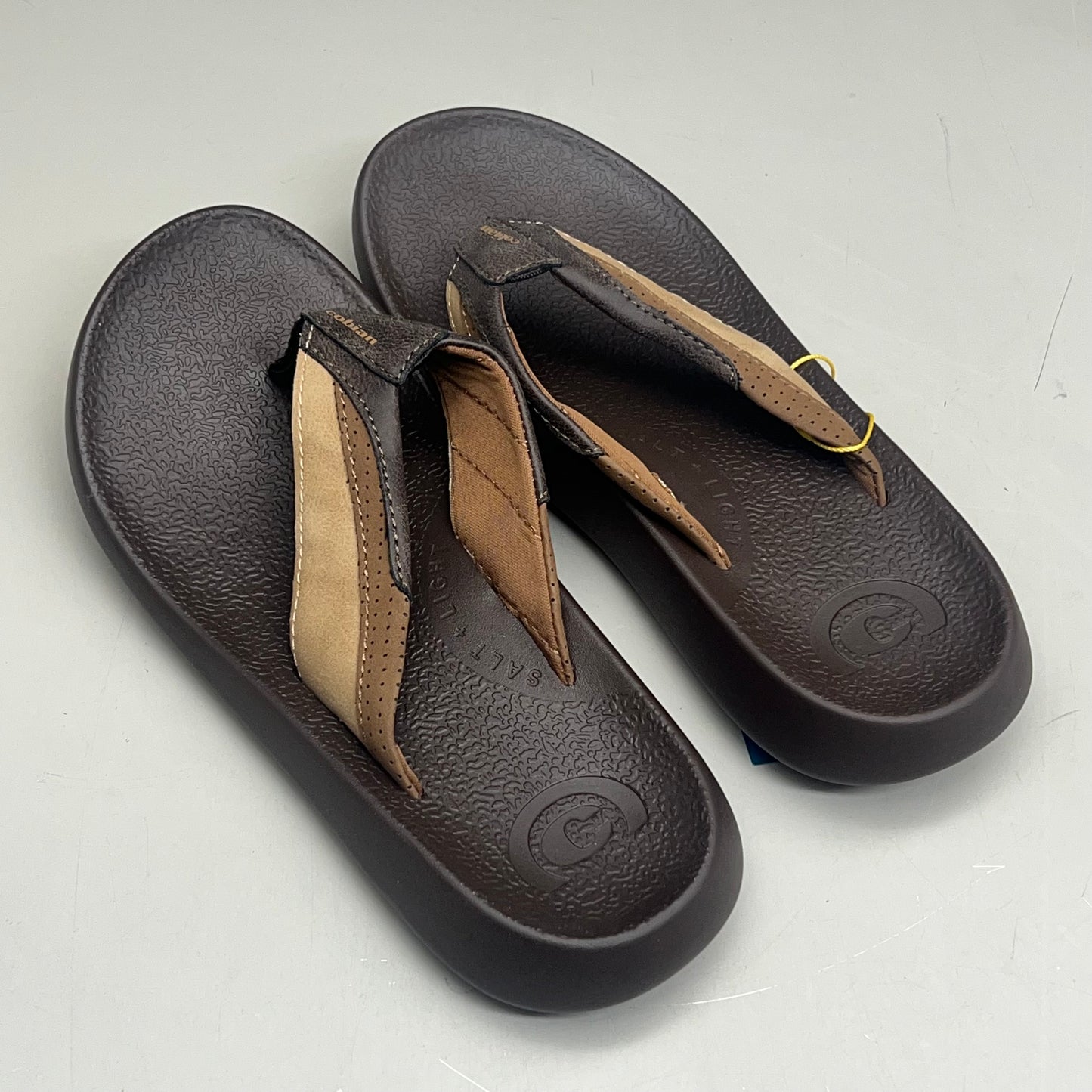 COBIAN Compass Synthetic Leather Strap Sandals Men's Sz 11, EU 44 Chocolate COM25-201-11