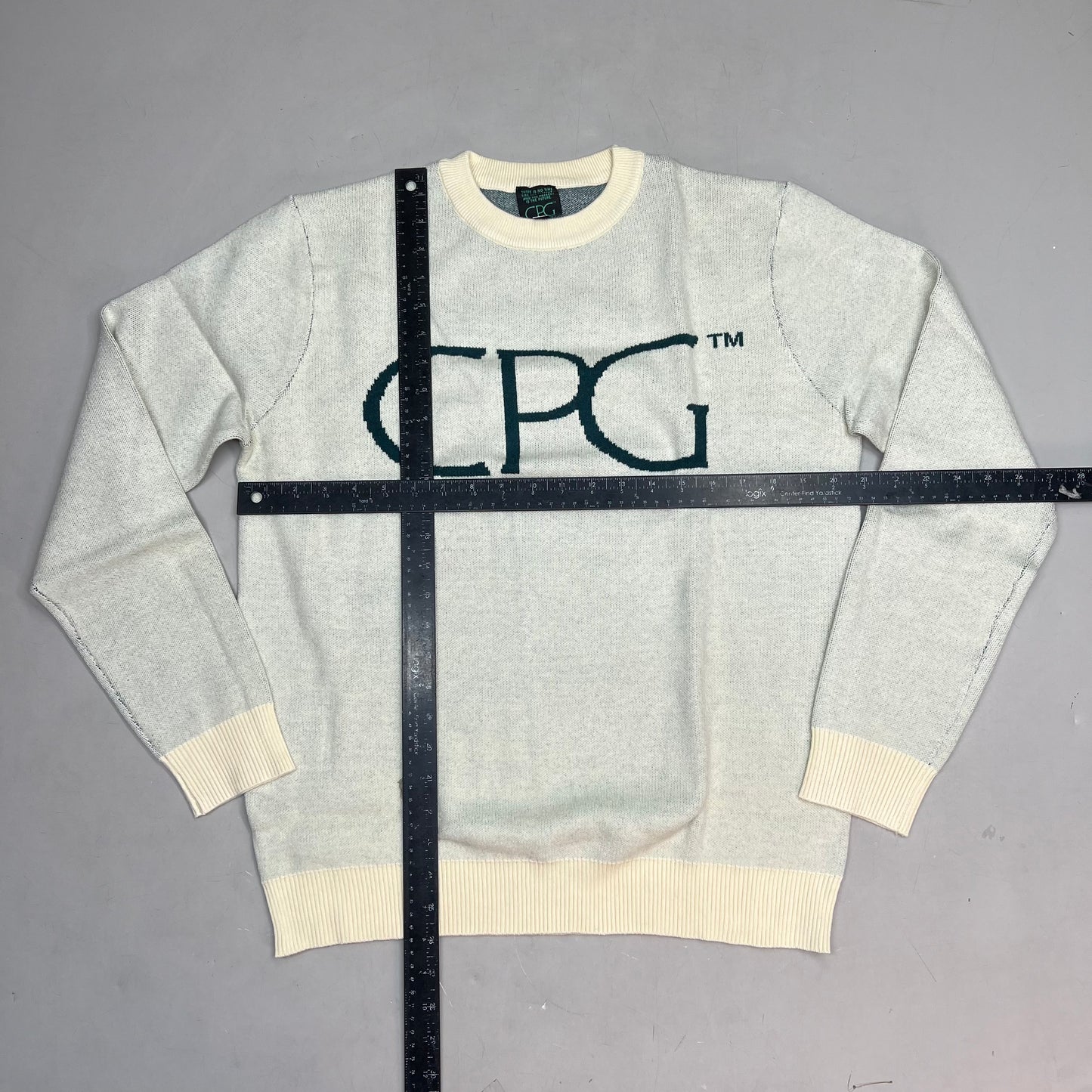 CPG CODEGRAPHY WORLDWIDE Sweater Women's Sz M Green/Crème WCPG-SWTR-NTRL-2022-3