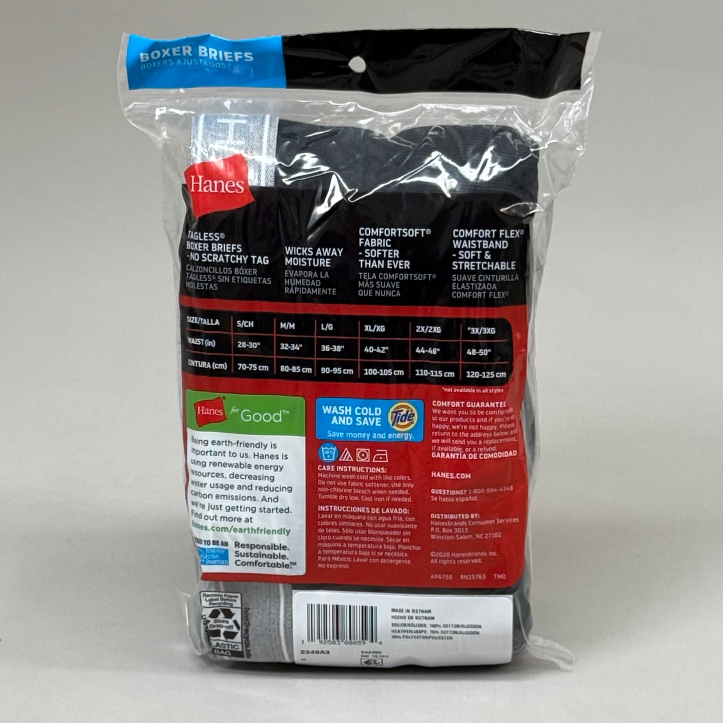 HANES (3 PACK!) Men's Cool Comfort Boxer Briefs Sz M 32-34" Black/Grey 2349A3