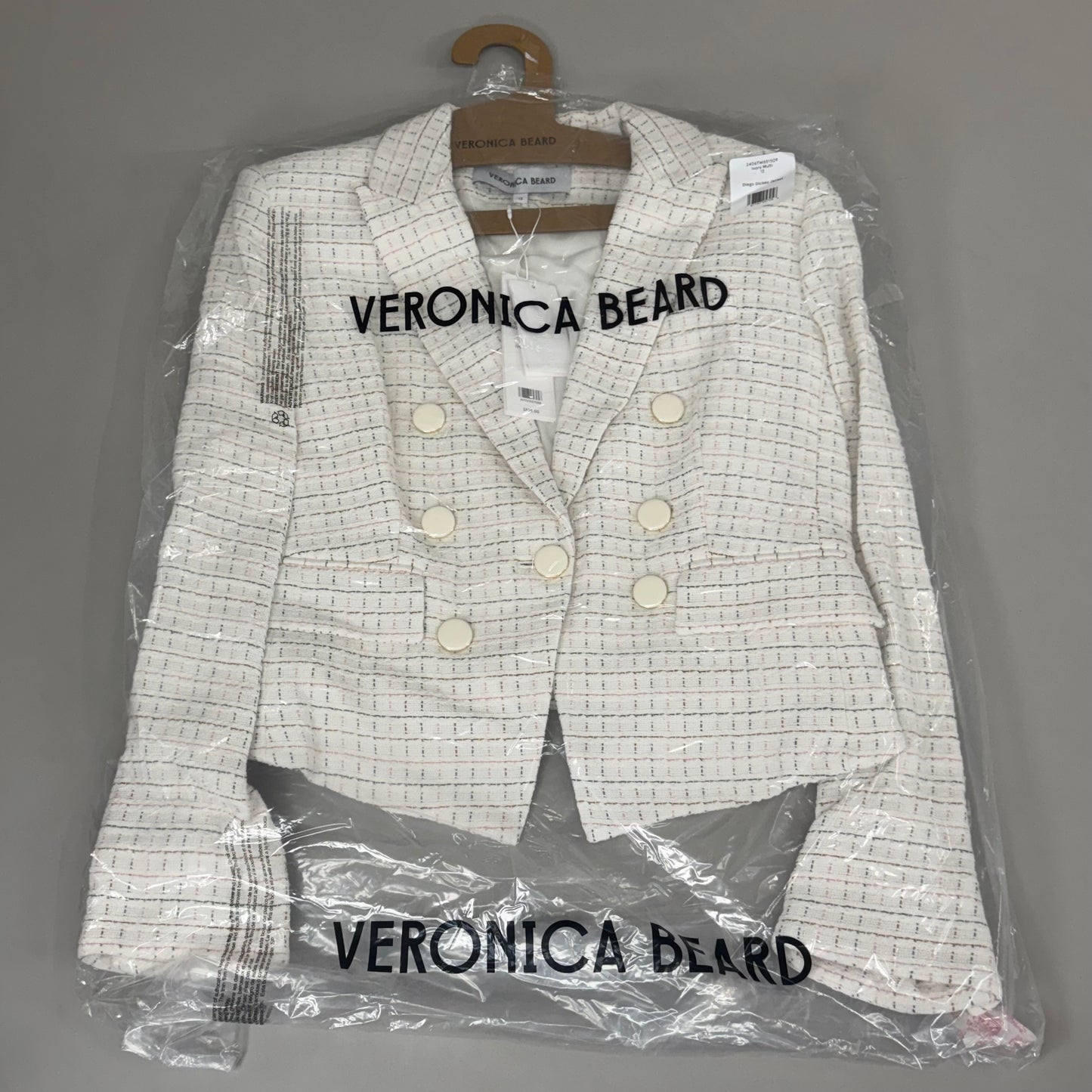 VERONICA BEARD Women's Diego Dickey Jacket Sz-12 Ivory/Multi 2406TW651509