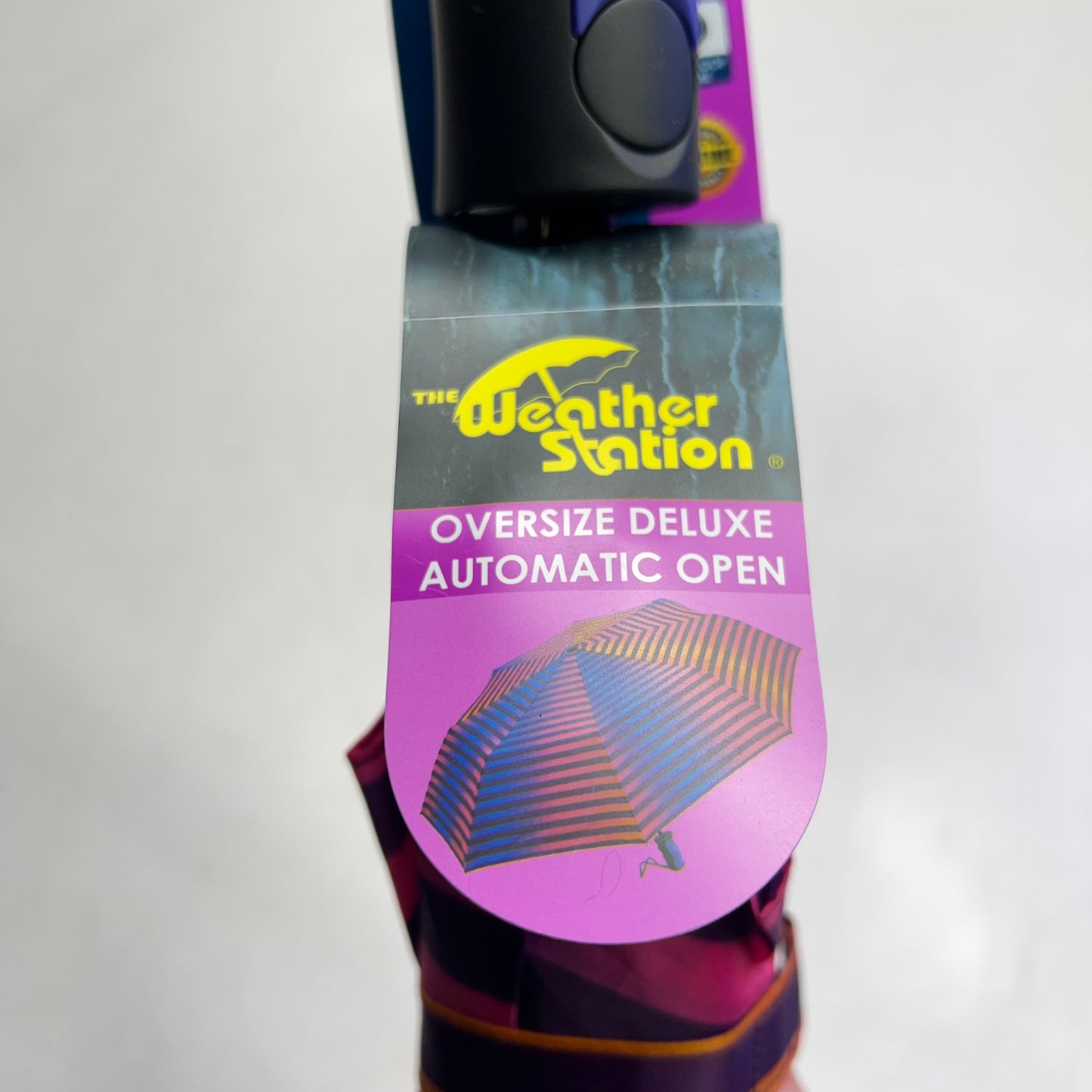 ZA@ THE WEATHER STATION Rain Umbrella Auto Open  Large Single Person Multicolor Stripe