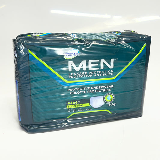 TENA (14 PACK) Men Super Plus Underwear, Heavy Absorbency Sz XL White 35108-06