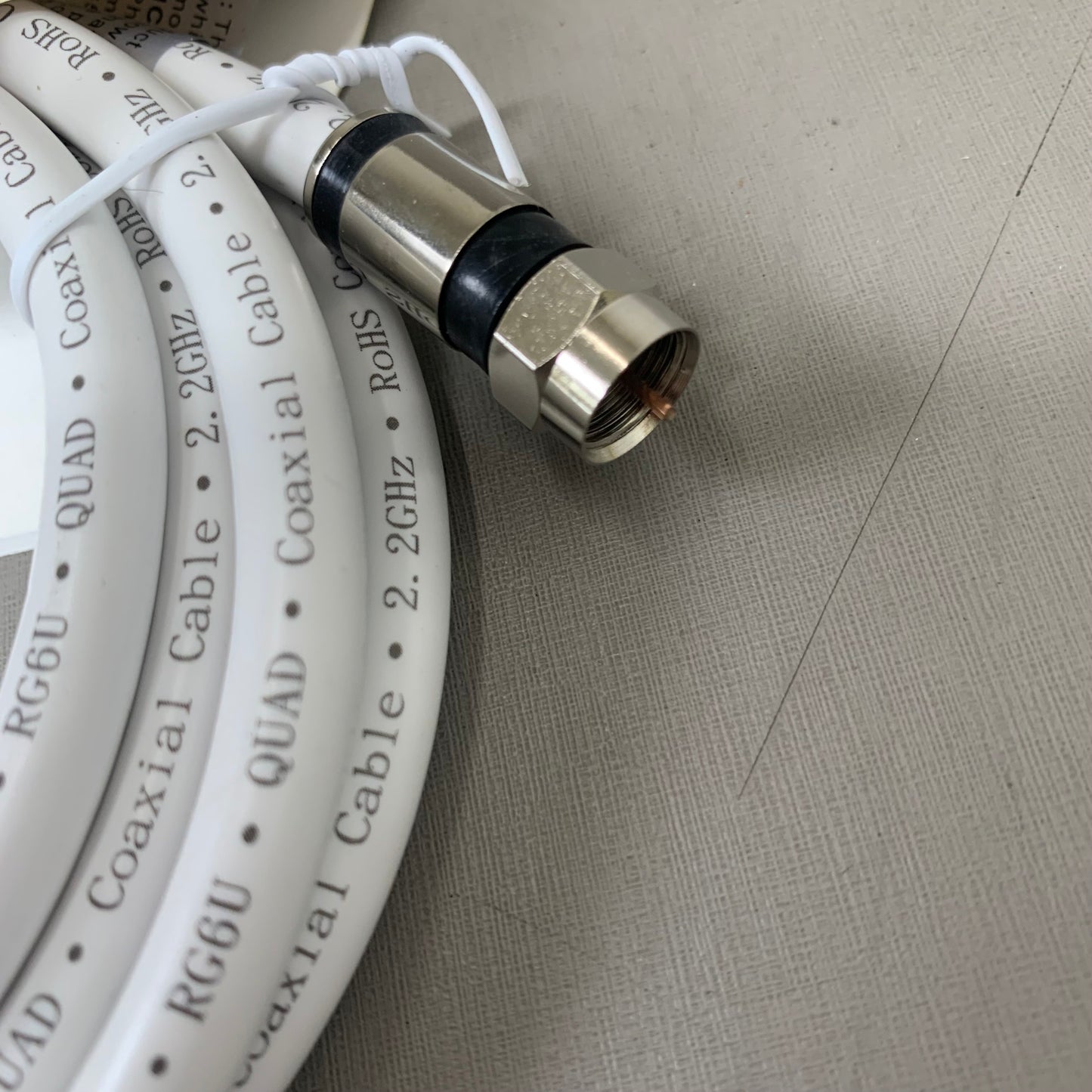 MONSTER (2Pack) RG6 Quad Coax Satellite Tv Cables 6ft, 12ft White 140037-00,140031-00