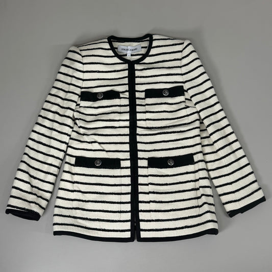 VERONICA BEARD Women's Foster Dickey Jacket Sz-2 Ivory/Black 2406TW7410717