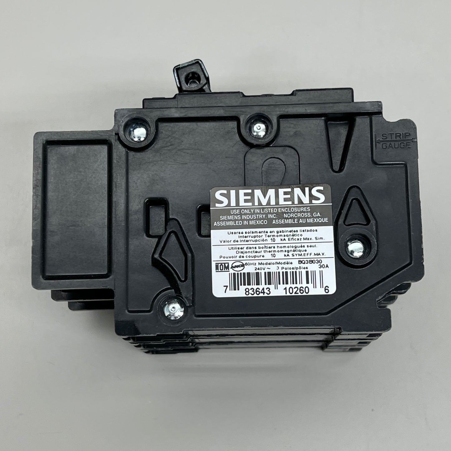 SIEMENS 30A 40 Degree C 3 Pole Circuit Breakers 240V BQ3B030