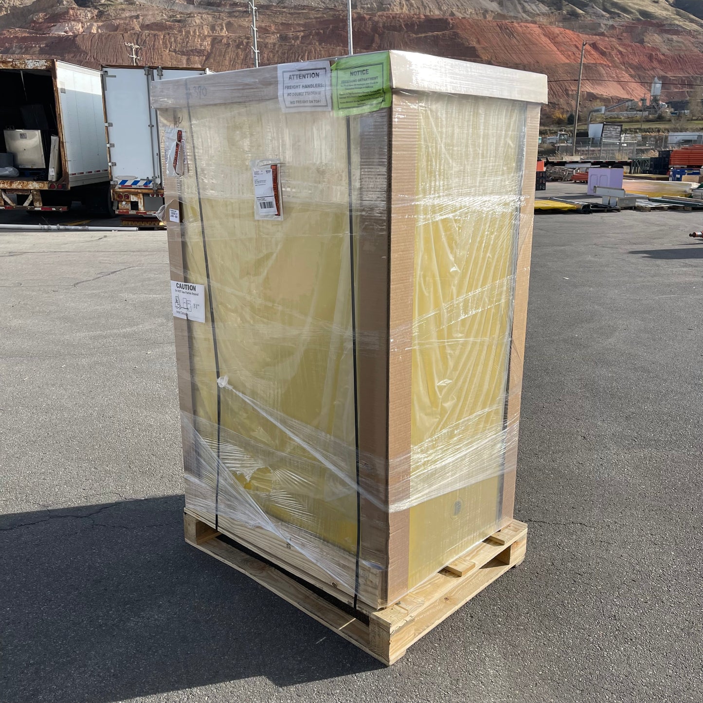 Z@ SECURALL Flammable Safety Storage Cabinet 90 Gal, 67” x 43” x 31” Yellow A390