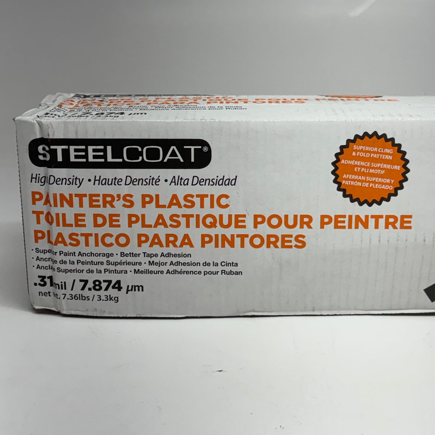 STEELCOAT High Density Painter's Plastic Sheeting Clear Sz 12' x 400'