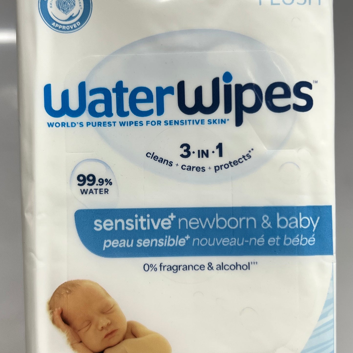 WATERWIPES (5 PACK of 28 Wipes) Sensitive+ Newborn Baby Wipes 7" x 6.6" White 100020 BB 05/27