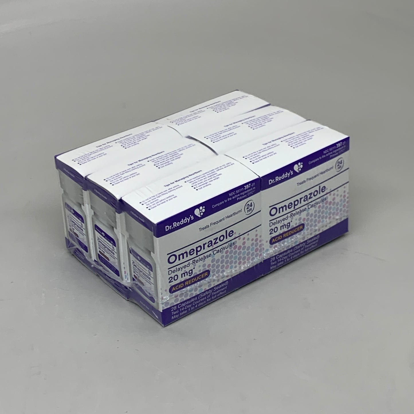 ZA@ DR.REDDY'S 6 BOXES! (13 Bottles) Omeprazole 20 mg Acid Reducer 168 CAPSULES (AS-IS)