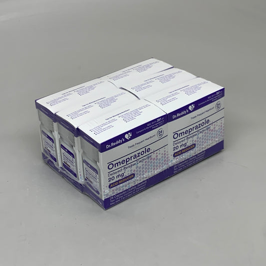 ZA@ DR.REDDY'S 6 BOXES! (13 Bottles) Omeprazole 20 mg Acid Reducer 168 CAPSULES (AS-IS)