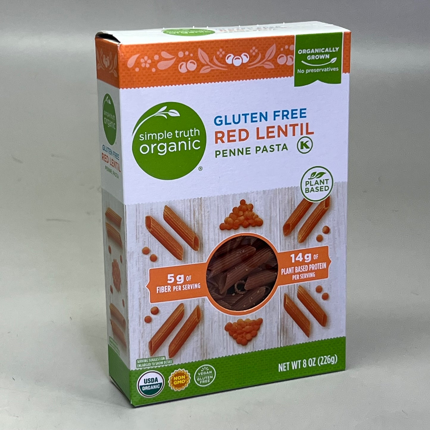 SIMPLE TRUTH ORGANIC (6 PACK) Red Lentil Penne Pasta 8 oz Red BB 03/26
