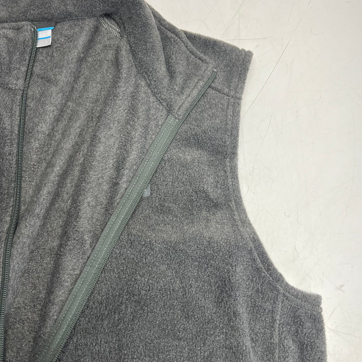 COLUMBIA Steens Mountain Zip Soft Fleece Vest Men's Sz XL Tall Grey AS1535-030