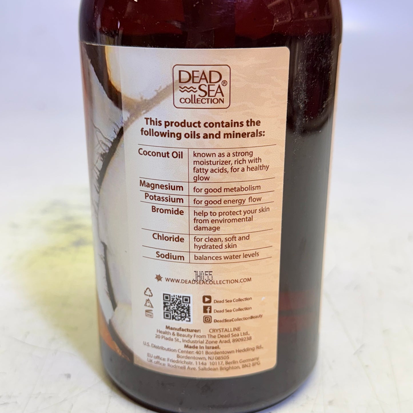 DEAD SEA COLLECTION (2 PACK) Coconut Mineral Body Wash  Moisturizes 33.8 Fl Oz