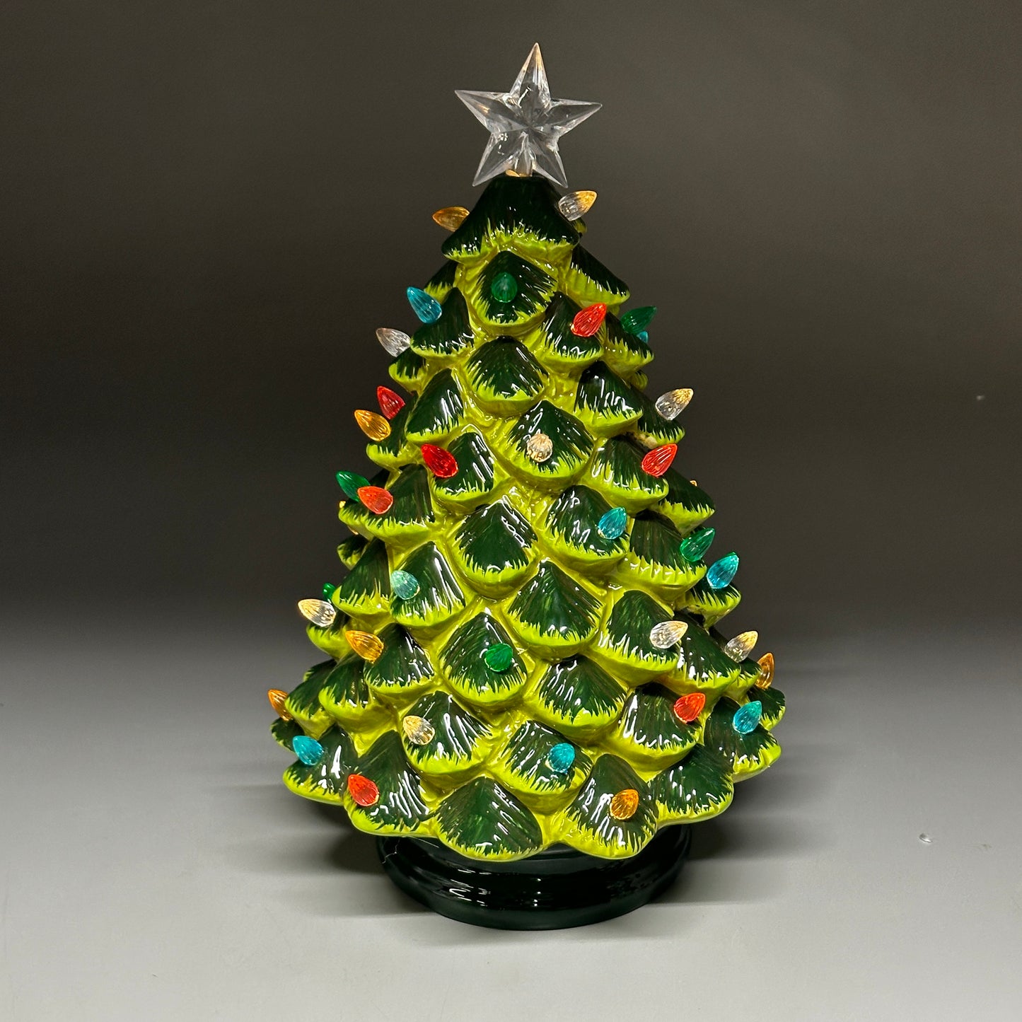 KURT S. ADLER Ceramic Christmas Tree Pre-lit Hand-Painted w/ 64 lights JEL2154