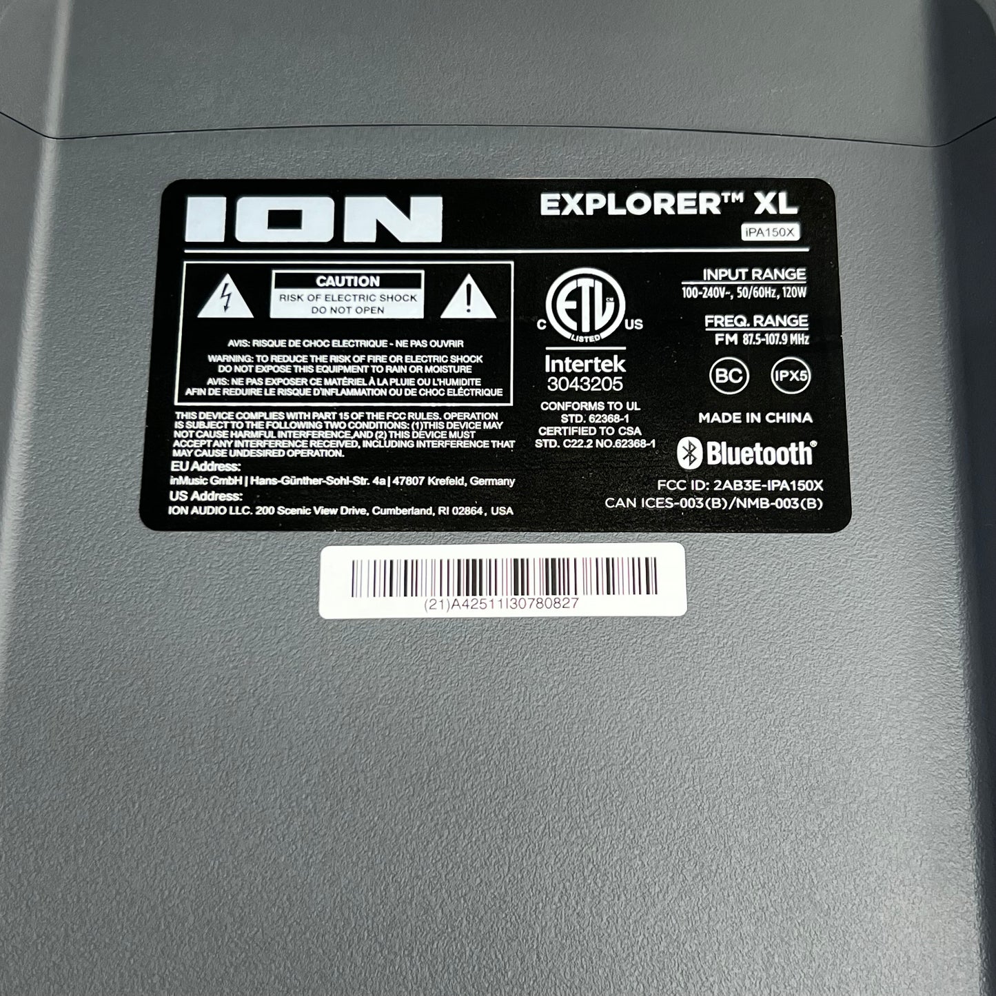 ION Explorer XL High Power All Weather Portable Speaker 220W, Black EXPLORERXLXUS (New Other, Distressed Box & Minor Cosmetic Damage)
