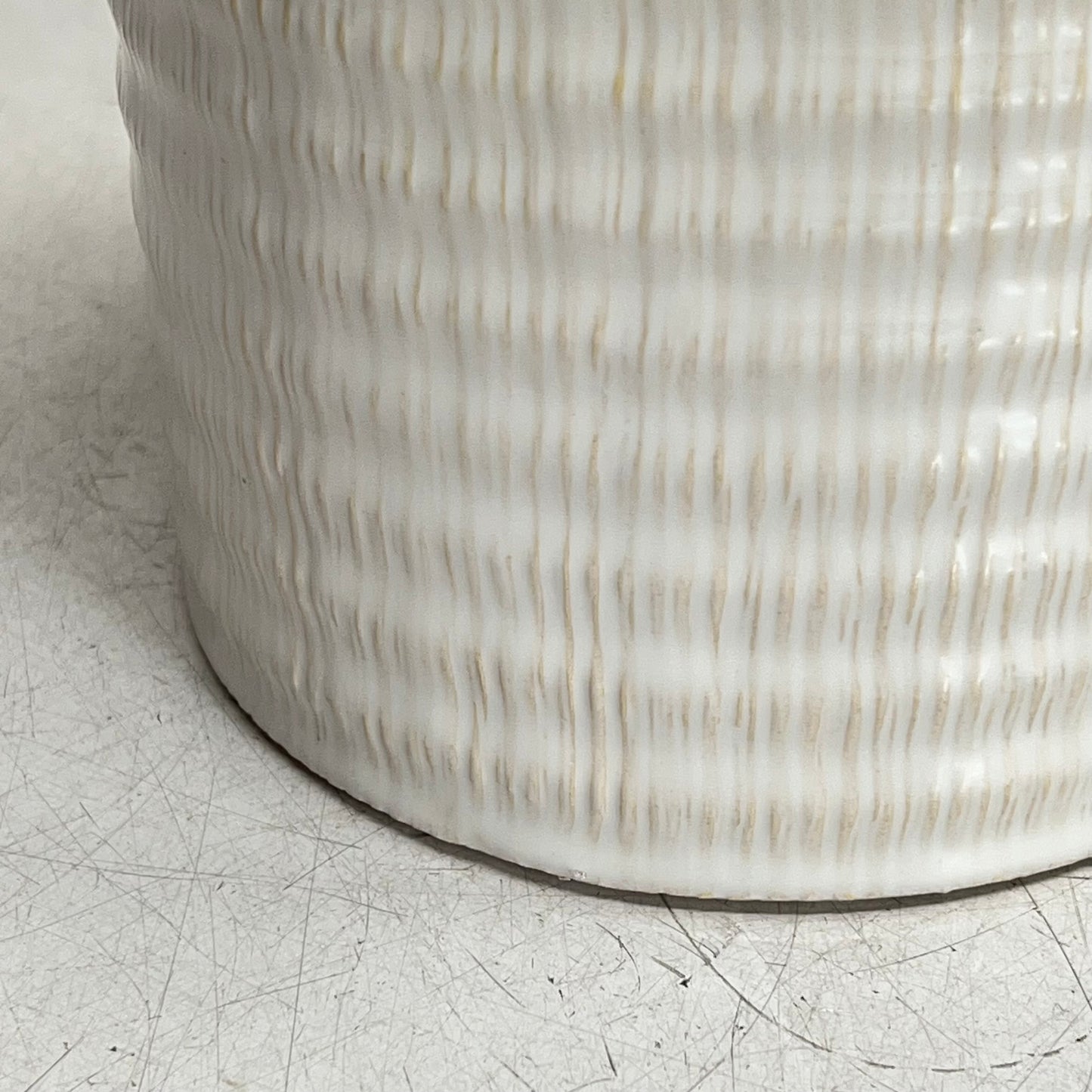 SILVER TREE Glazed Ripple Ceramic Plant Pot  6.5" x 5" Crème/Oatmeal A11032