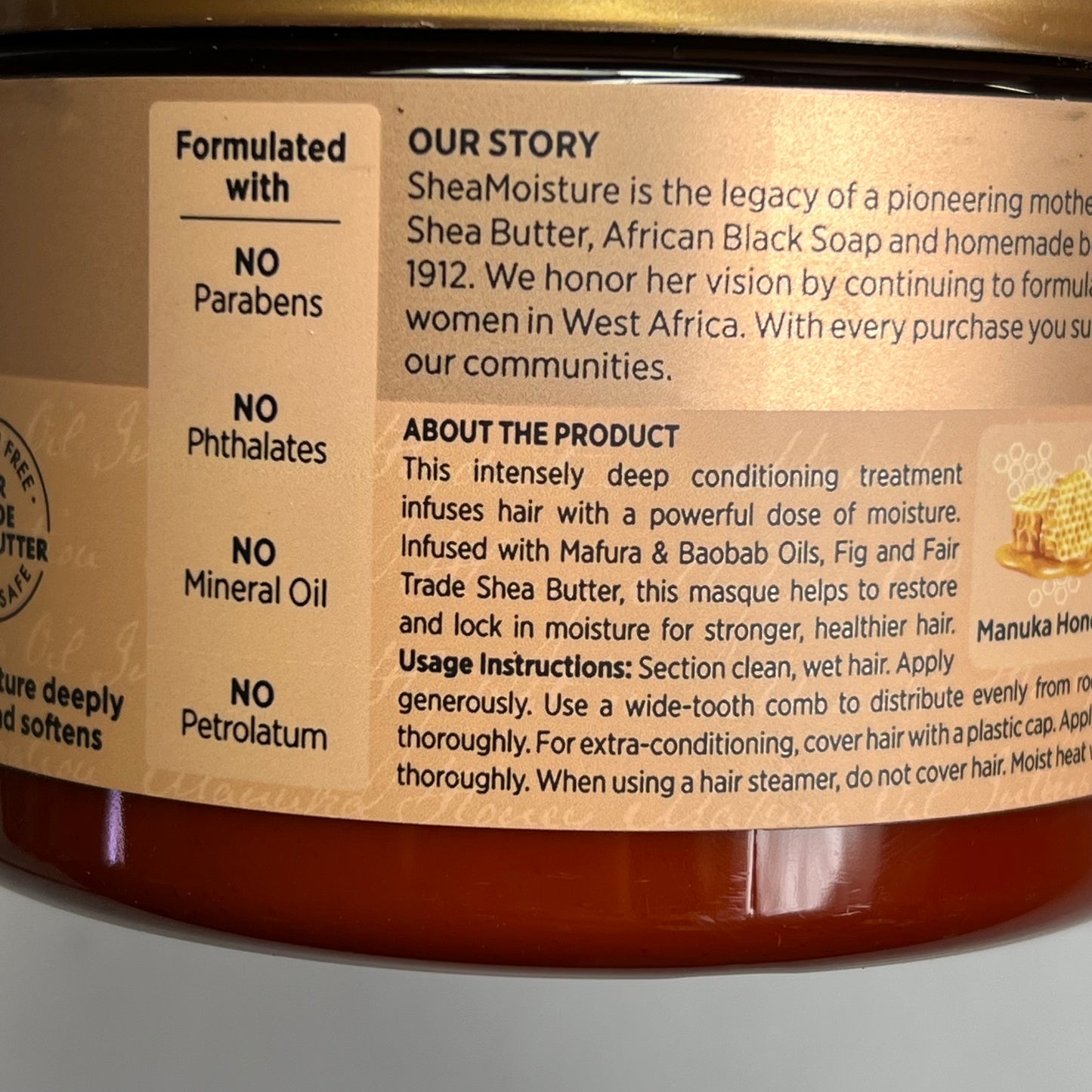 SHEA MOISTURE (2 PACK) Honey & Mafura Oil Intensive Hydration Hair Mask 11.5oz