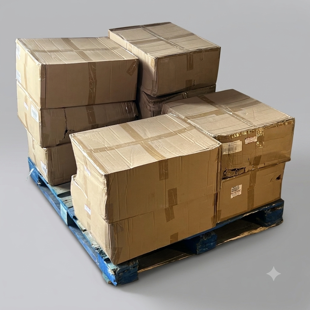 ZA@ Pallet of MAD-PACKS Red Shipping Boxes Sz 8"W x 8.5"L x 7"H ST1000007877010