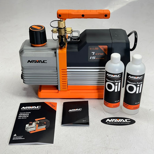 NAVAC Dual Stage Vacuum Pump A2l/r32 Compatible 7 CFM Orange/Silver NP7DP2