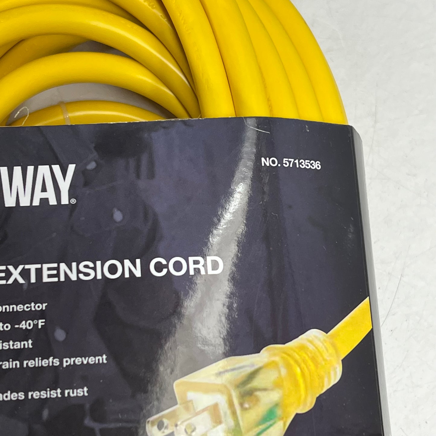 STRONGWAY Outdoor Extension Cord  15 Amps 12/3 Gauge 50' Yellow 5713536
